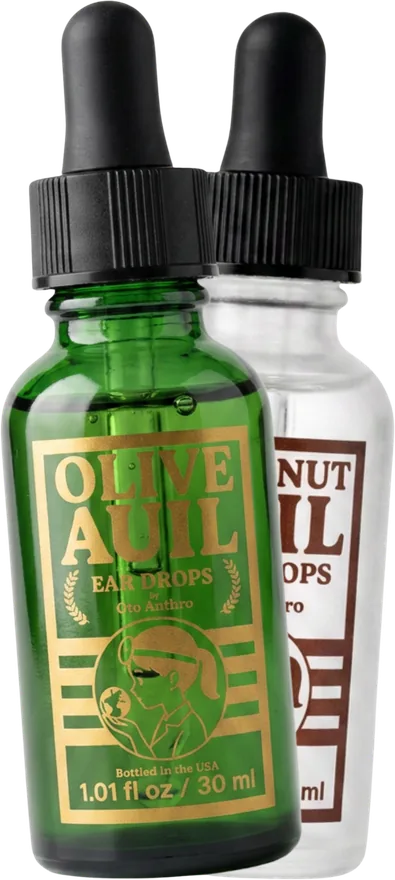 Two-bottle set: Olive Auil and Coconut Auil ear drops