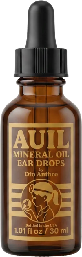 Bottle of Auil Mineral Oil ear drops