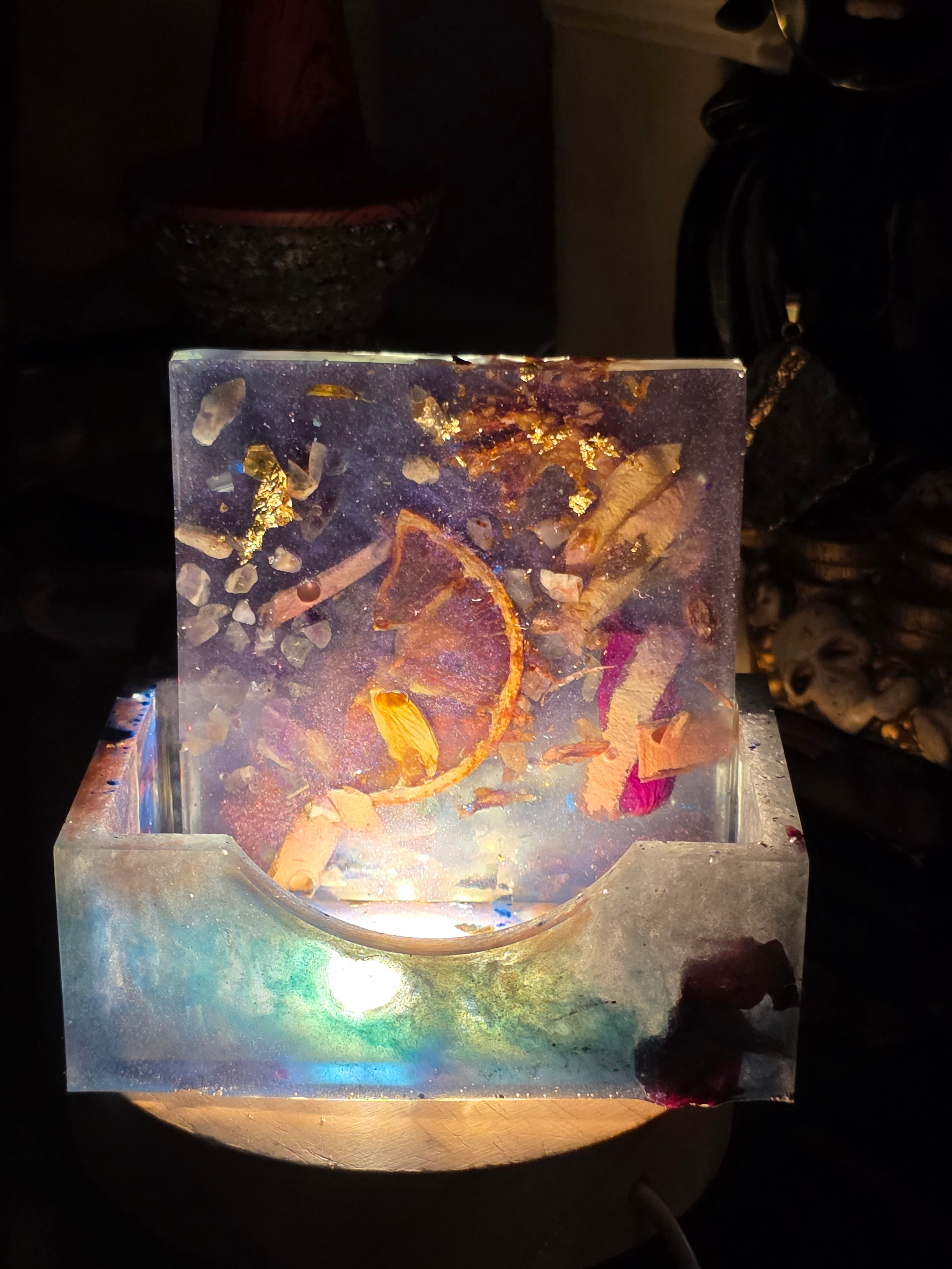 Purple Amethyst Night Light Coasters