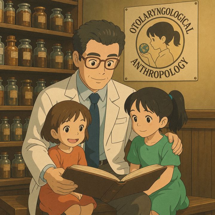 Illustrated portrait of Dr. Stramiello and his family