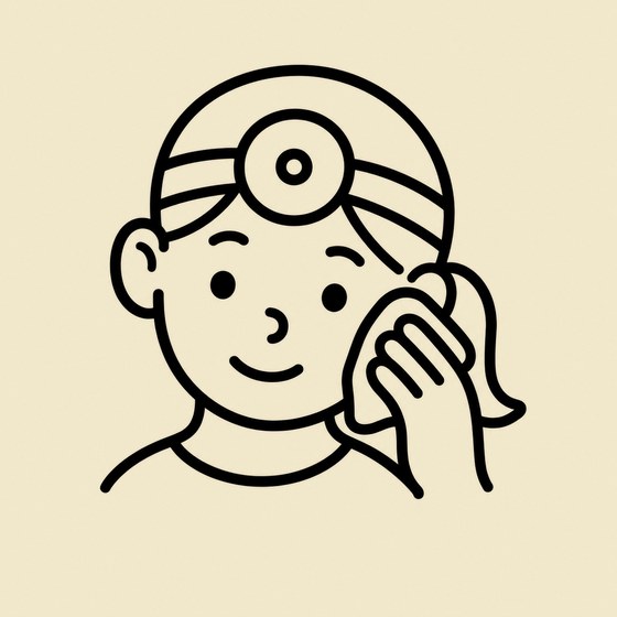 Step three: wipe the outer ear with a clean cloth