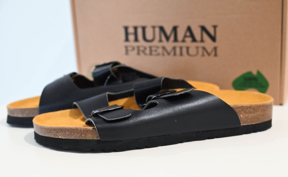 Thumbnail: Habit Laken Leather Slide - Black