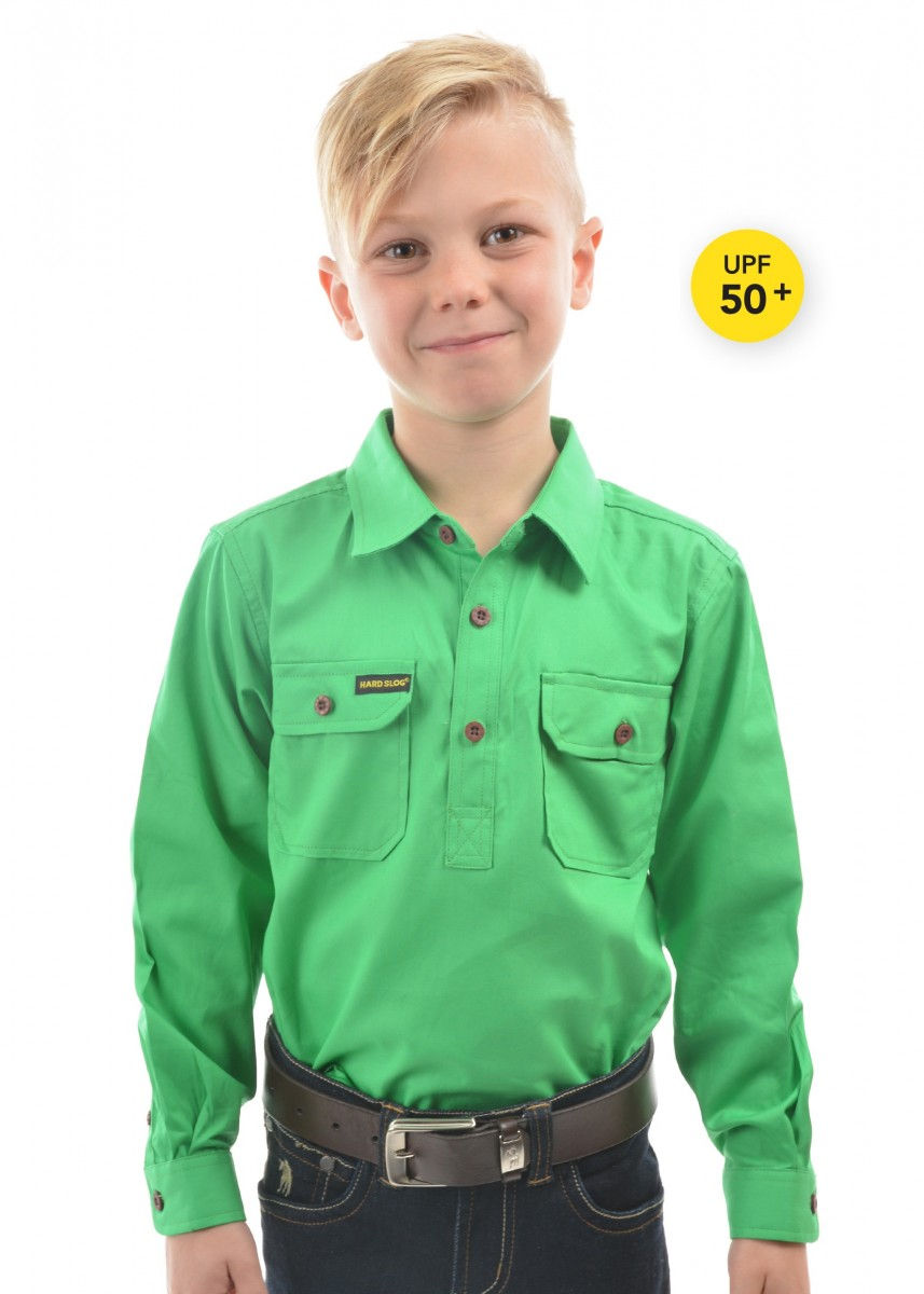 Thumbnail: Kids Half Placket Light Cotton Shirt