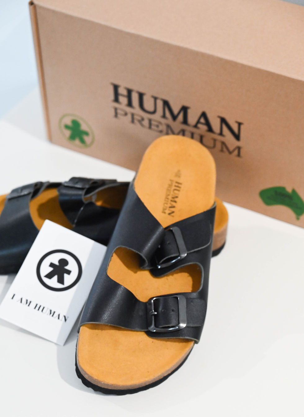 Thumbnail: Habit Laken Leather Slide - Black