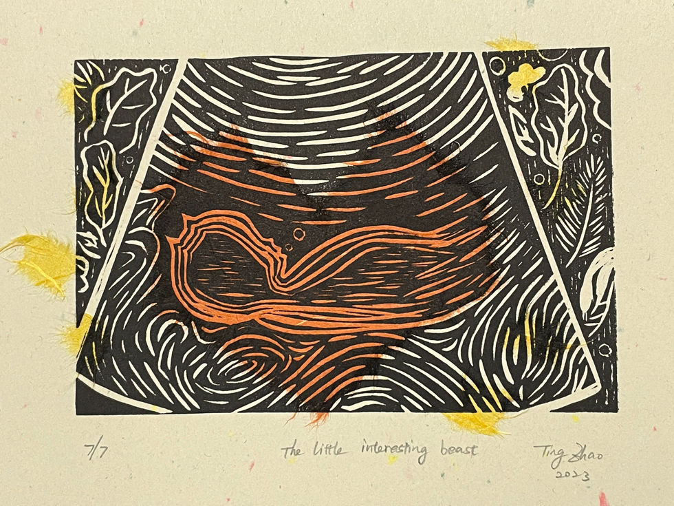 Linocut print 6/7 2023