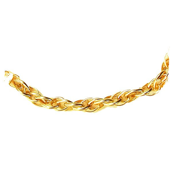 Pulseira de Ouro 18k Três Elos de 3,3mm com 19cm