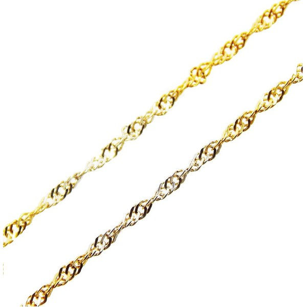 Corrente de Ouro 18k Singapura 2 Tons de 1,5mm com 45cm