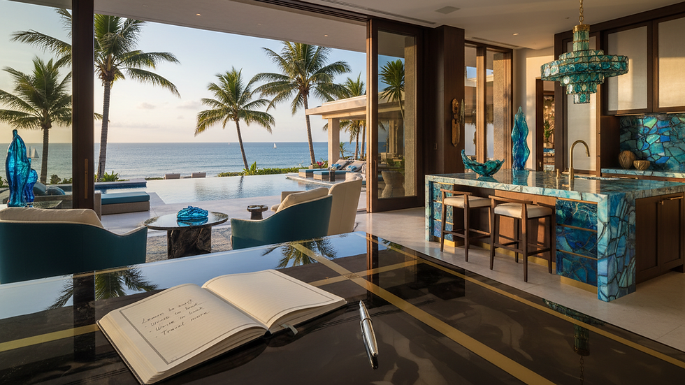 Eye-level view of a journal with handwritten goals and a pen