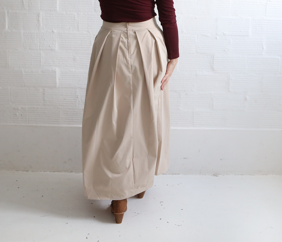 Thumbnail: LATTE BEIGE PLEATED SKIRT