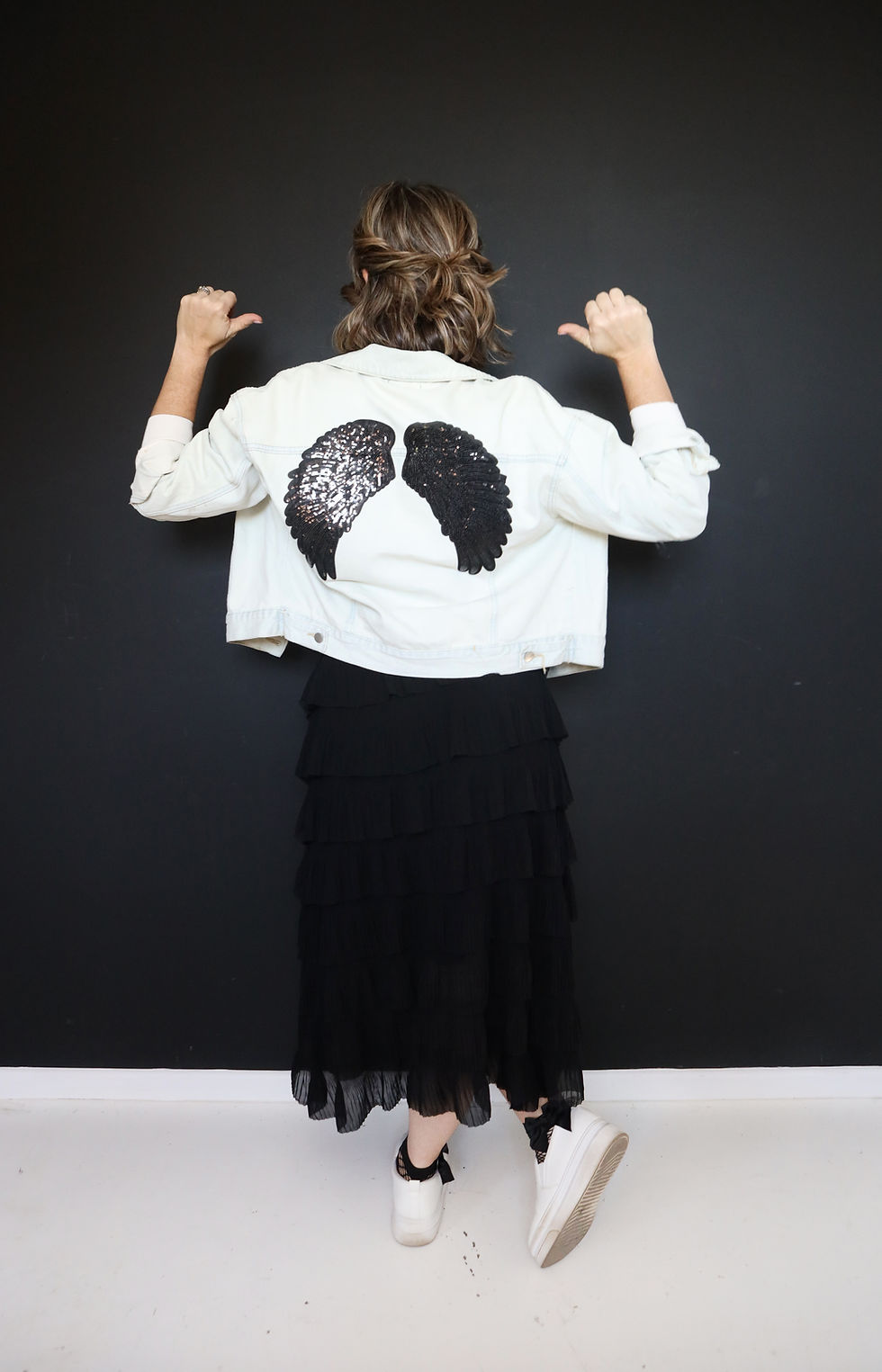 Thumbnail: ICE VINTAGE DISTRESSED ANGEL DENIM JACKET