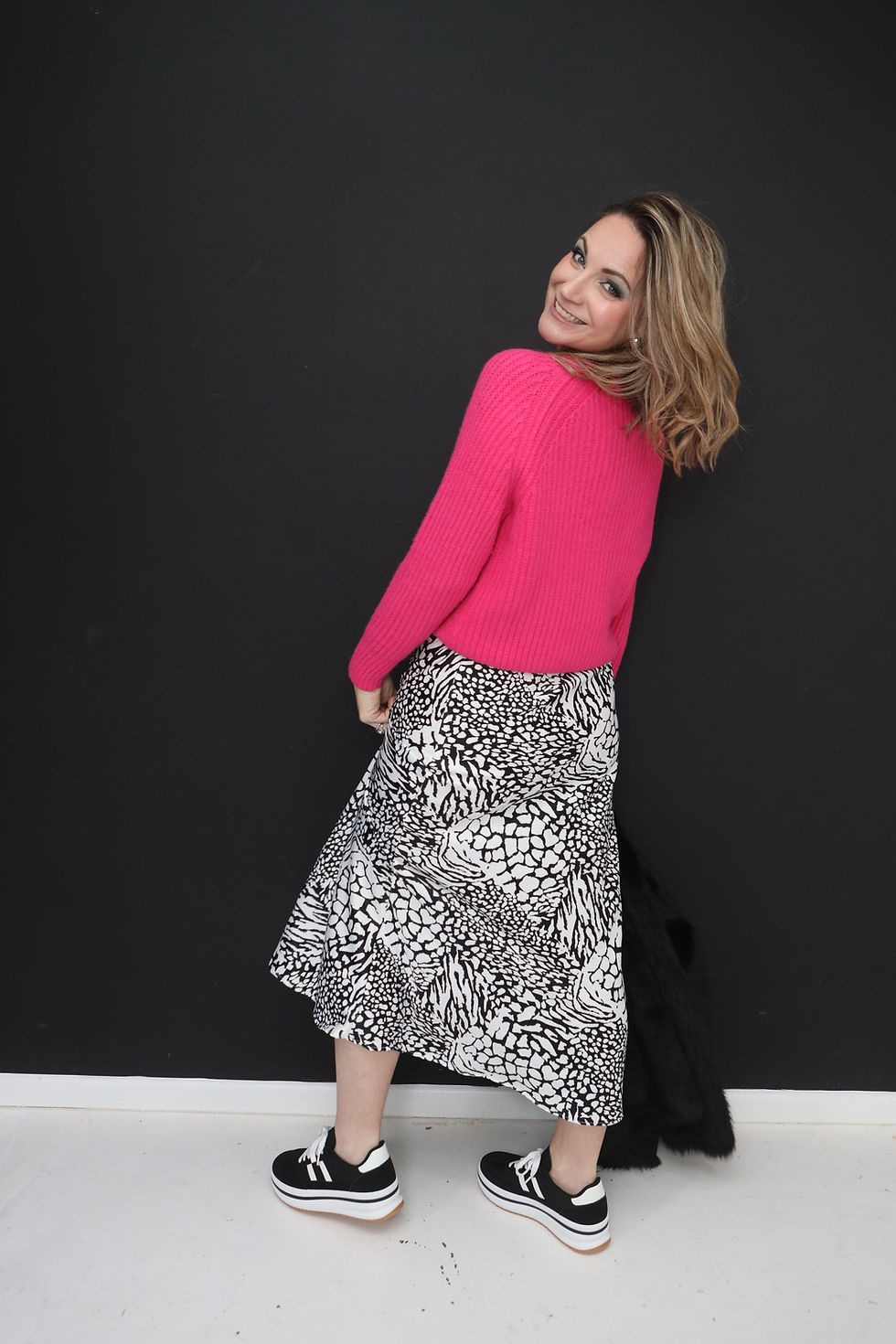 Thumbnail: Abstract Print Midi Skirt