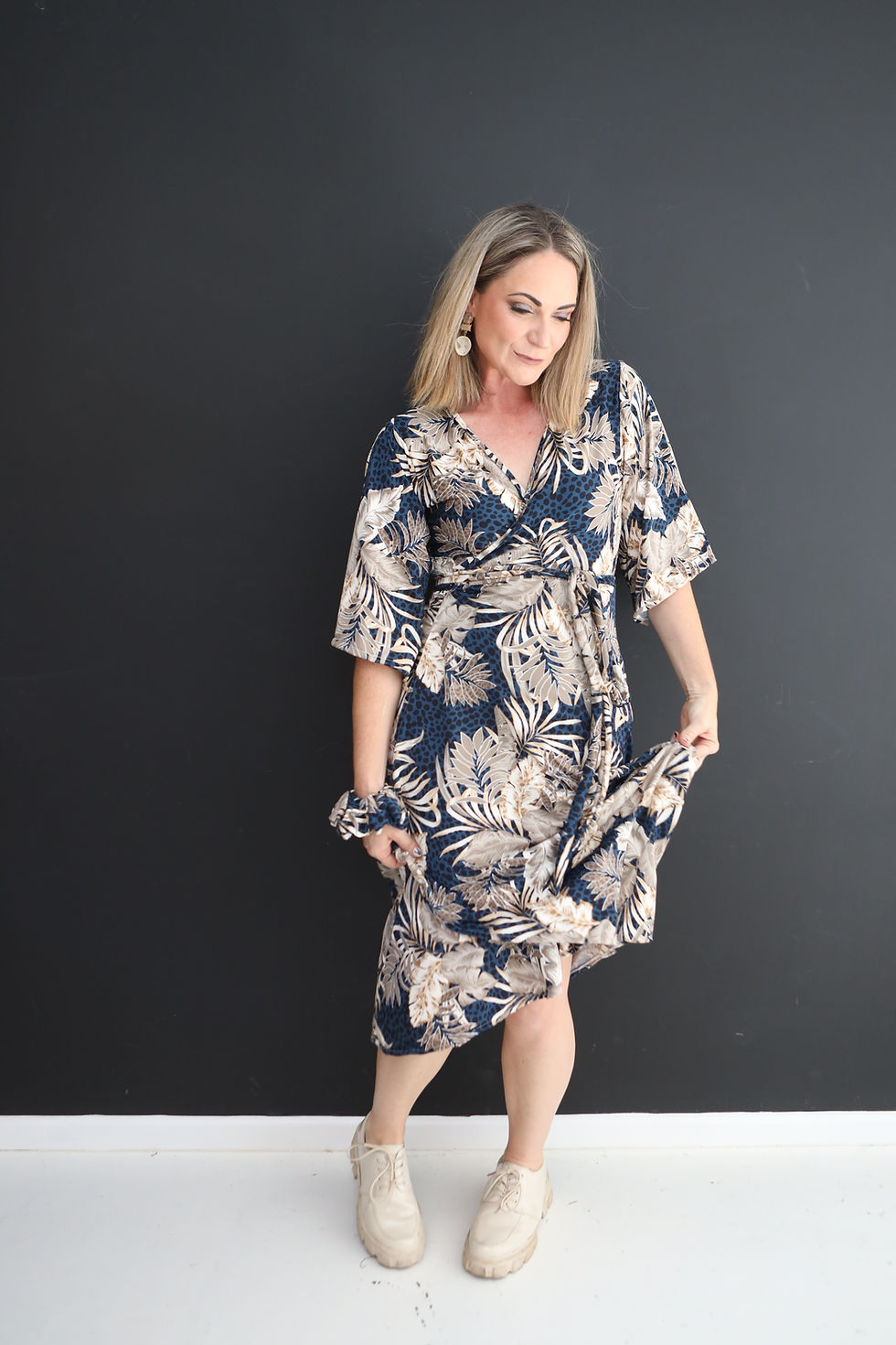 Thumbnail: ANIMAL LEAF WRAP DRESS