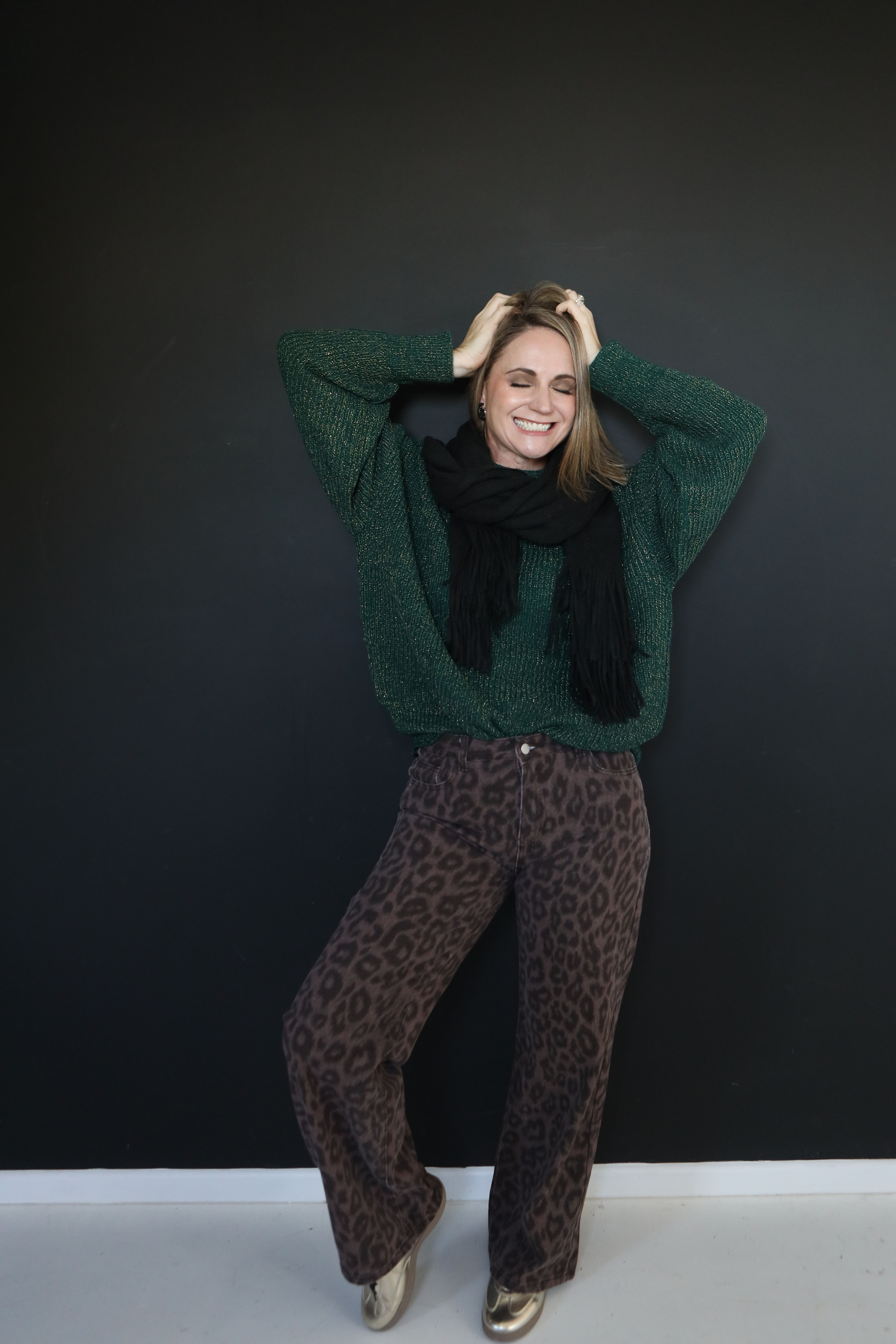 MOSS GOLD CABLE KNIT