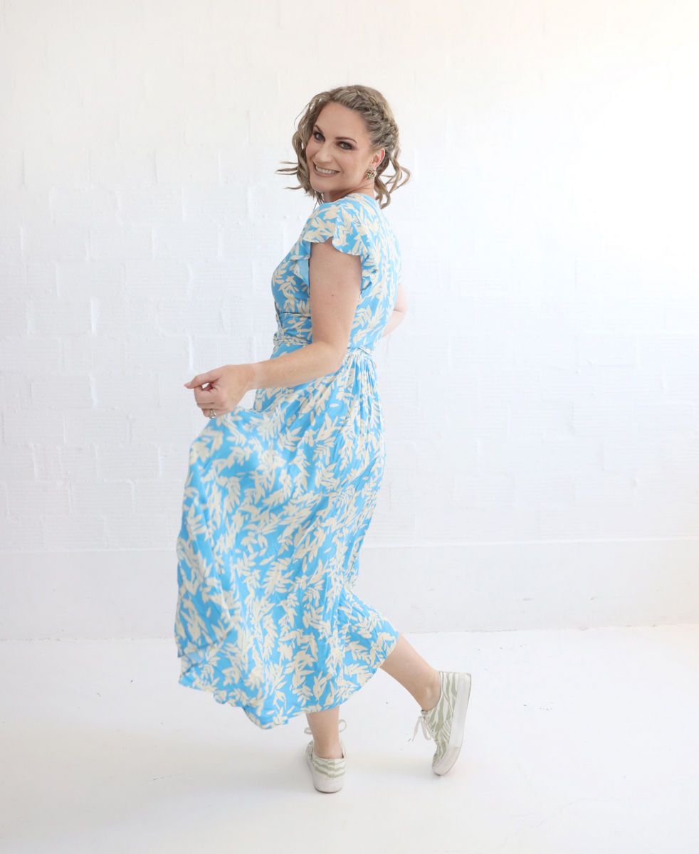 BLOOMS PETAL WRAP DRESS