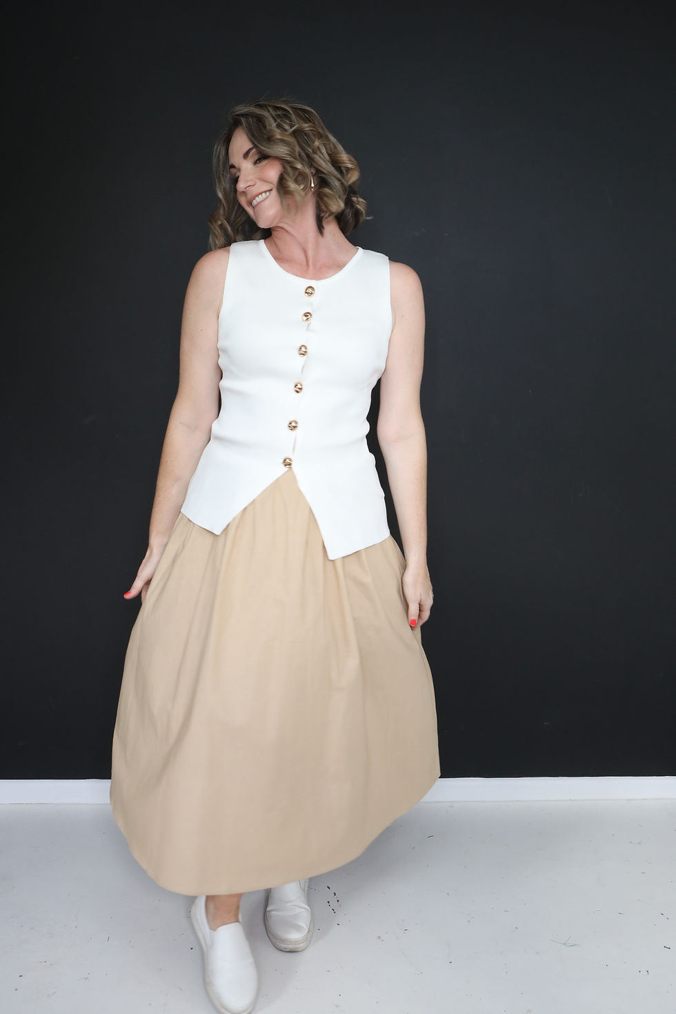 Thumbnail: COCOA MIST HIGH LOW SKIRT