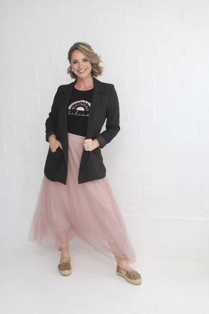 Thumbnail: PALE PINK MESH SKIRT 