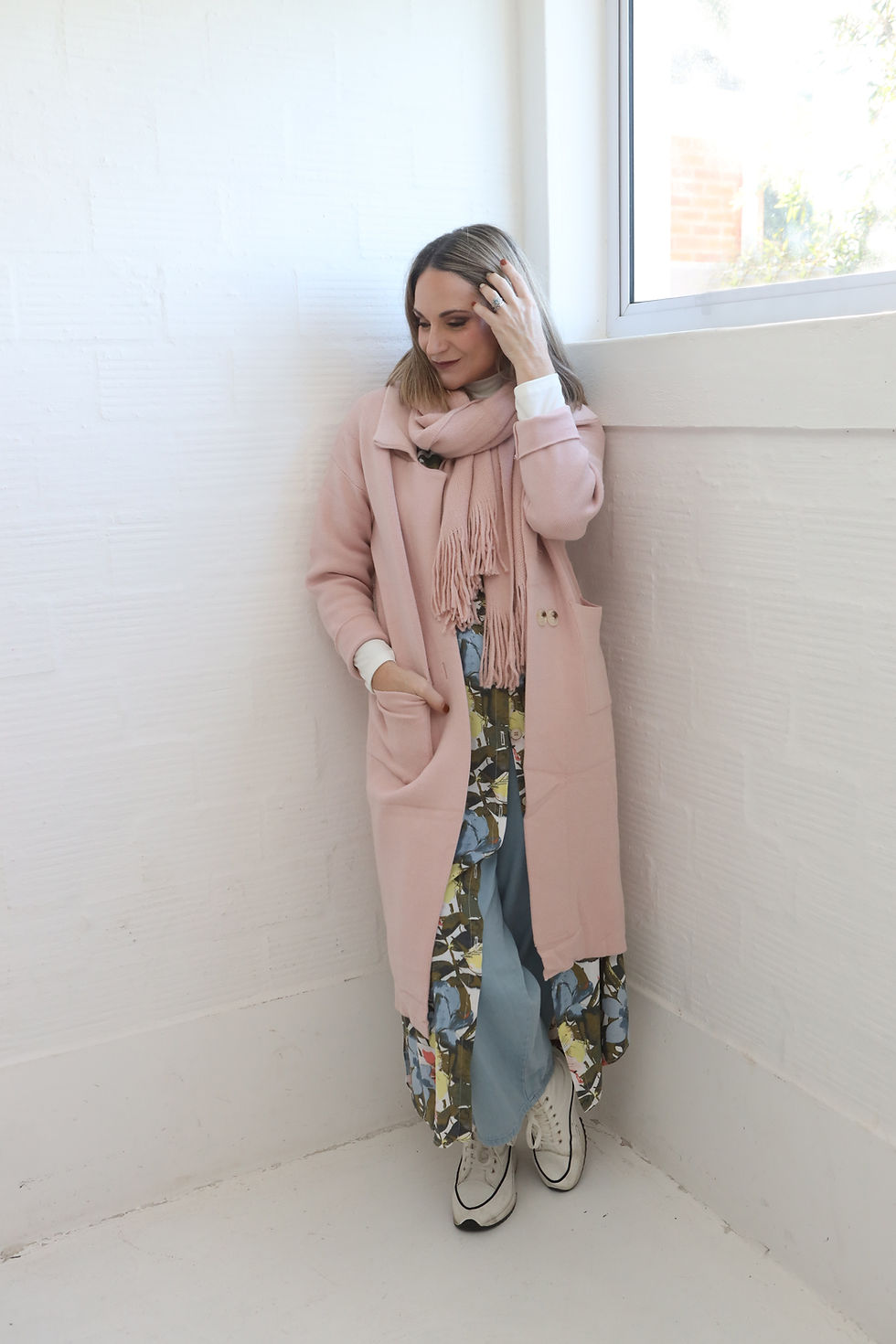 Thumbnail: SOFT PINK KNIT COAT