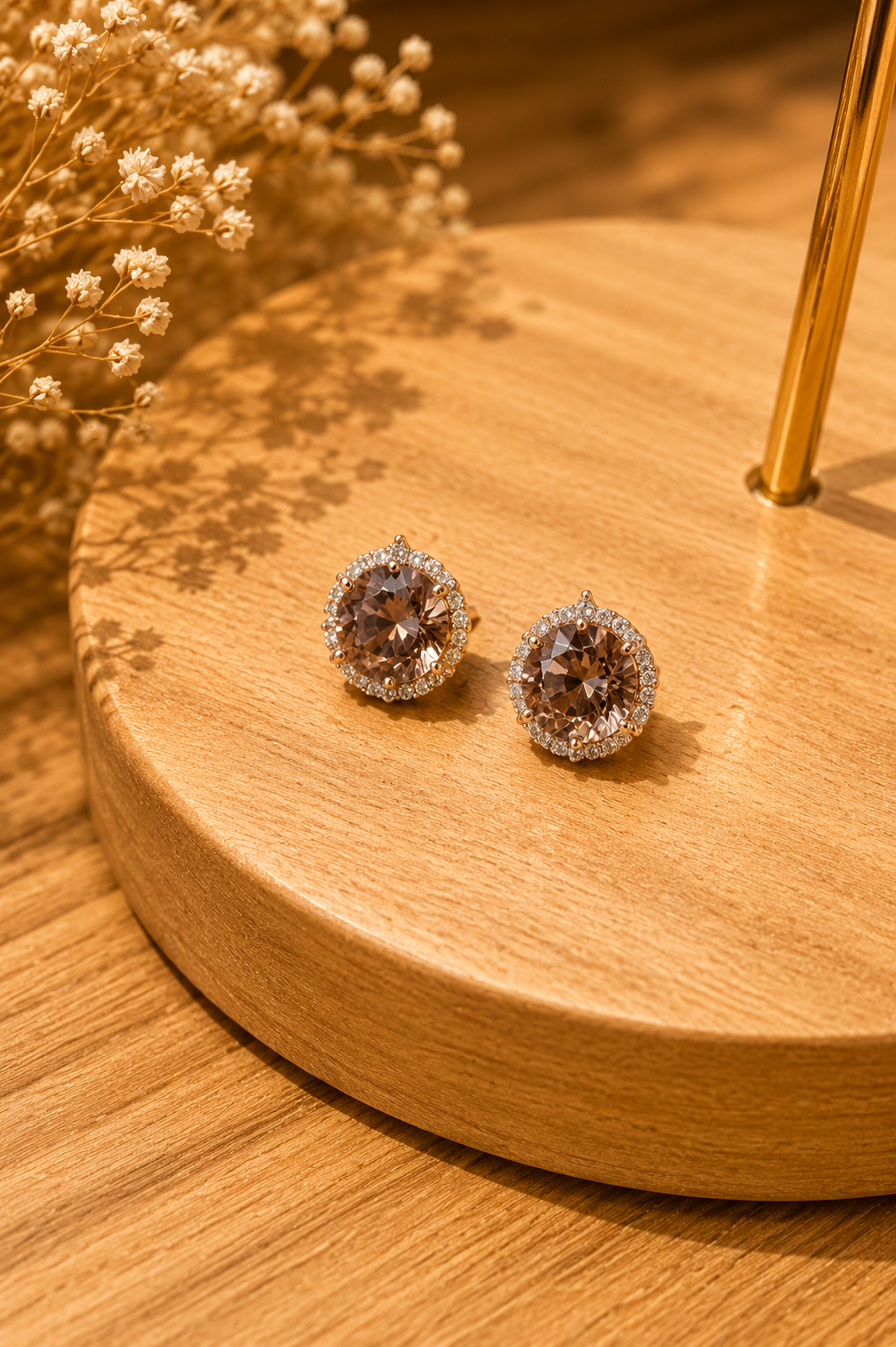 Rose Gold Bling Earrings