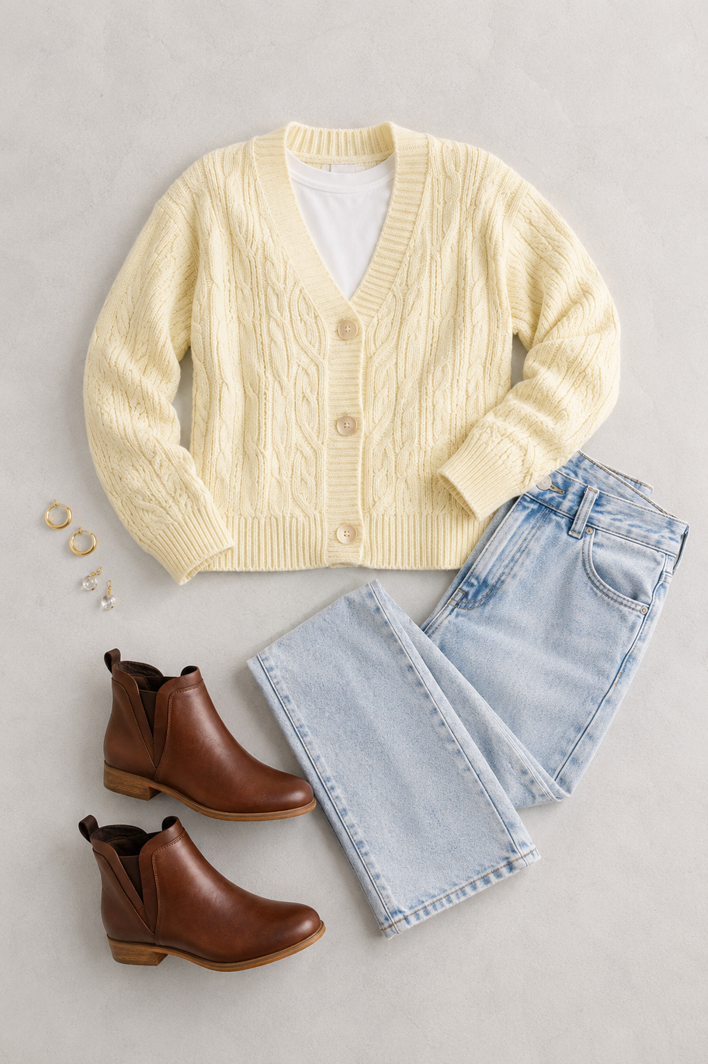 BUTTER YELLOW CARDI KNIT