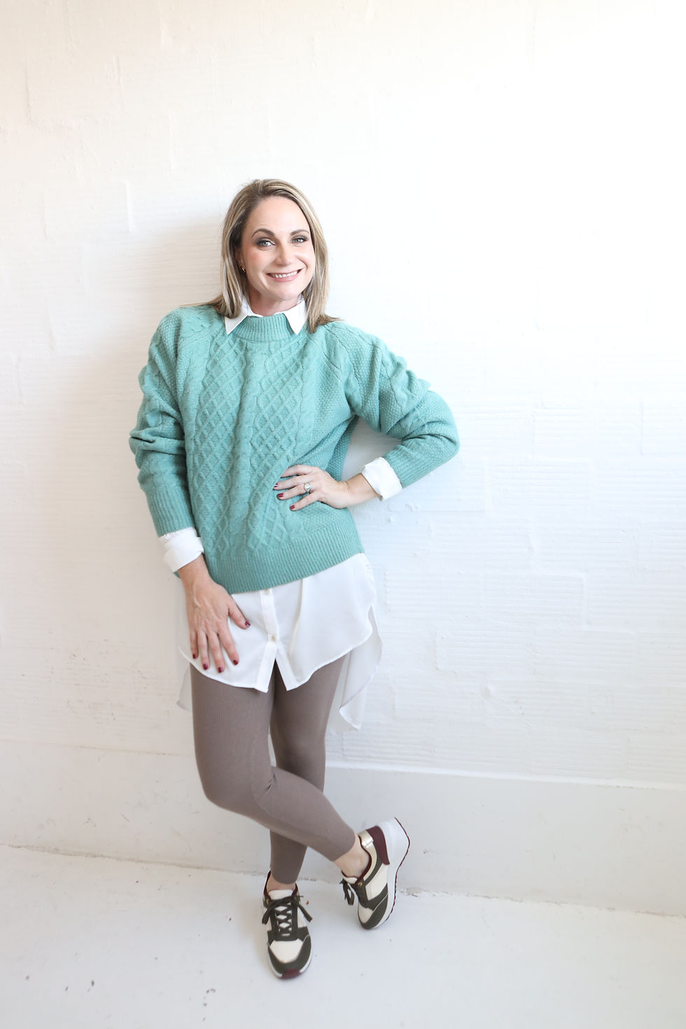 Thumbnail: Mint Cable Knit Sweater