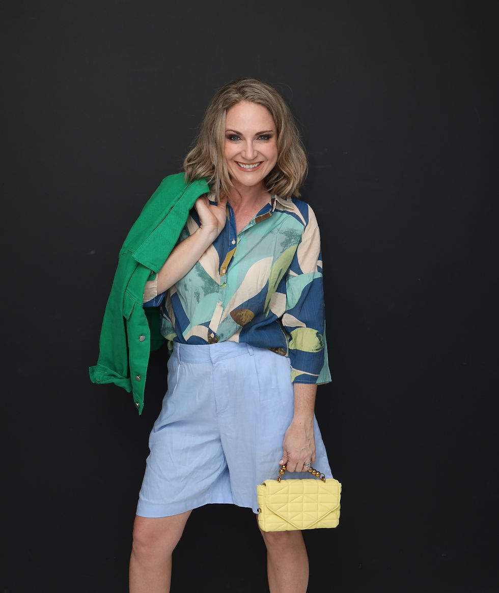 BLUE & GREEN LEAF TOP