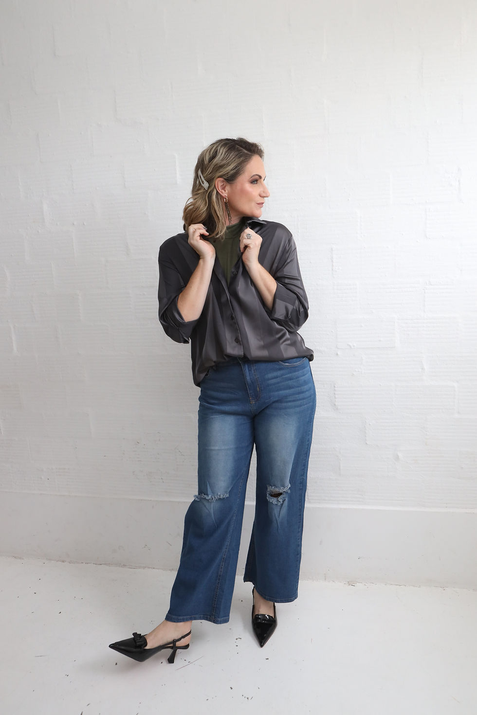 Thumbnail: CHARCOAL STRIPE SHIRT