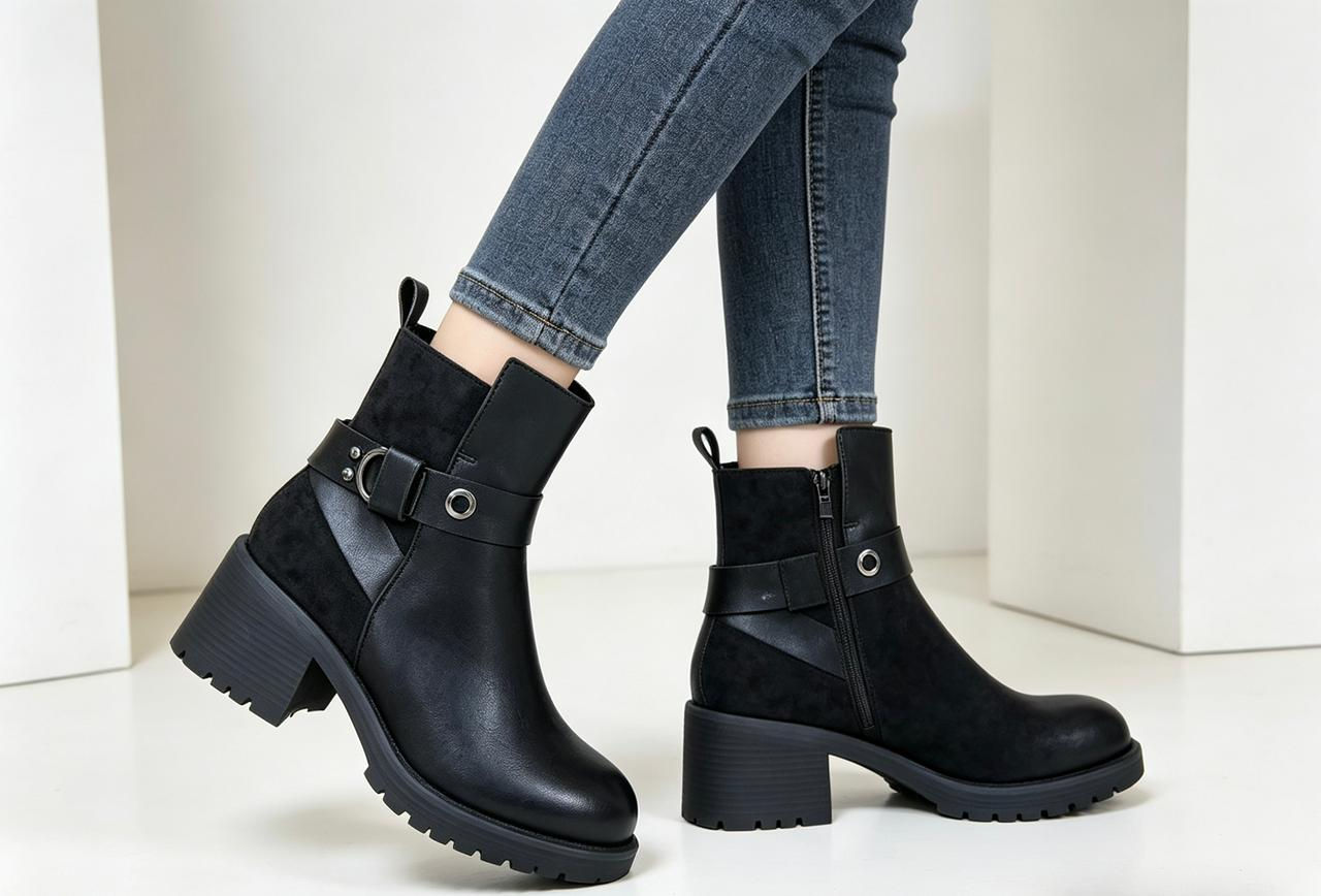 BLACK BUCKLE BOOT