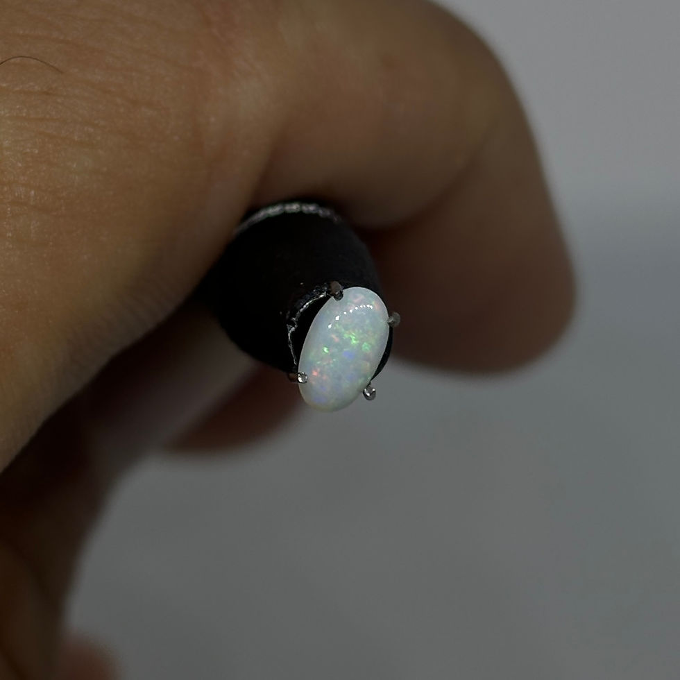 Thumbnail: Polished Australian Lightning Ridge Flecked Opal Stone
