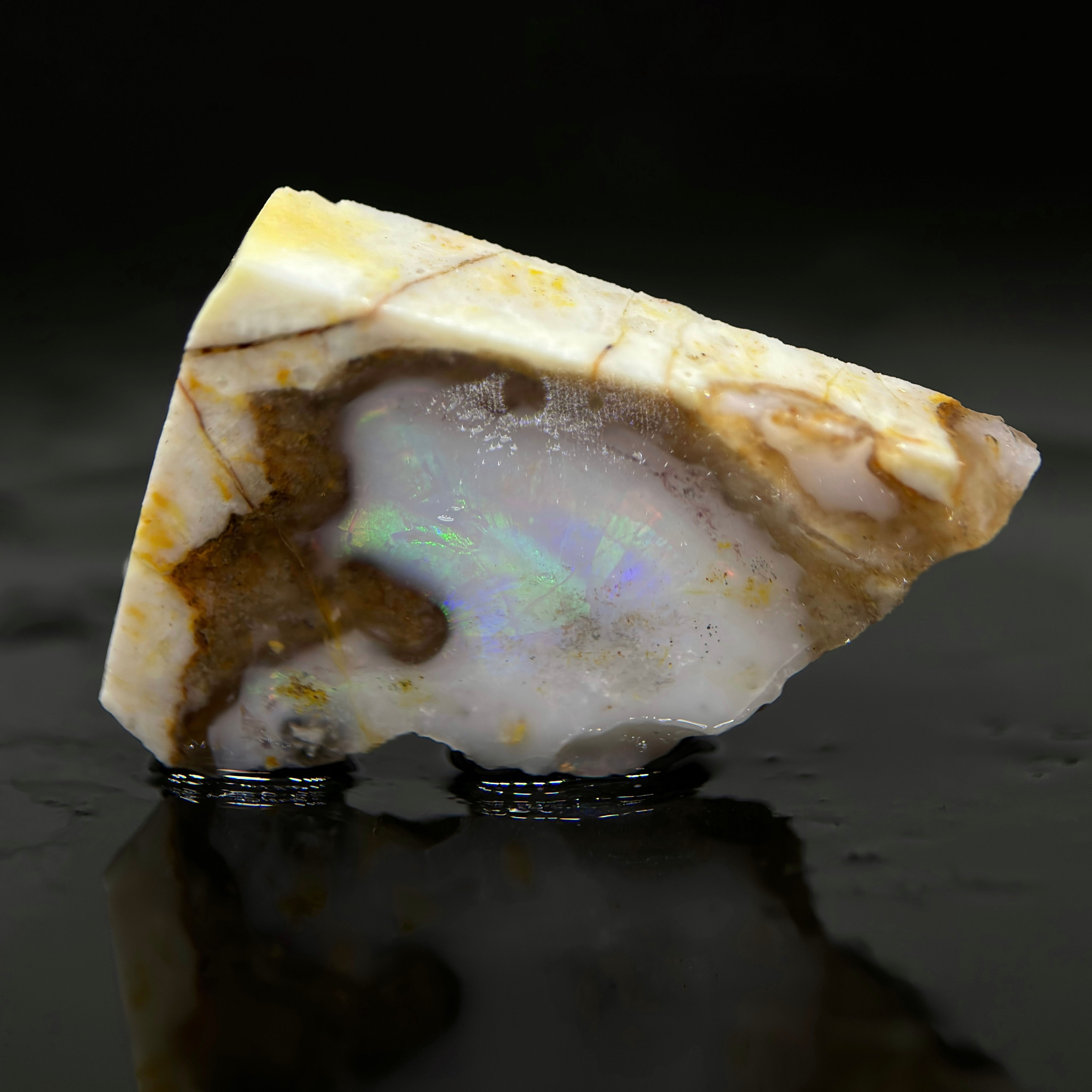 Rough Magnified Pink Spencer Idaho Opal Stone Cutter