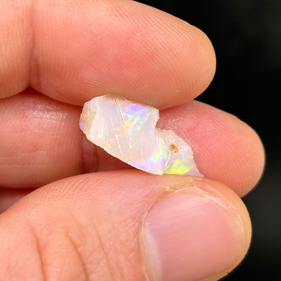 Thumbnail: Rough Rainbow Layered Fine Brazilian Opal Gemstone