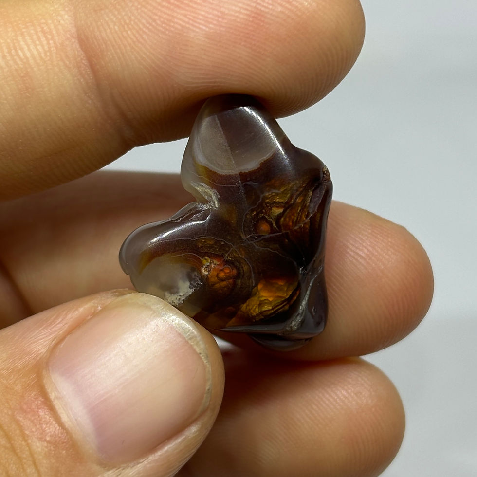 Thumbnail: Polished Jalisco Mexican Fire Opal Explosion Agate