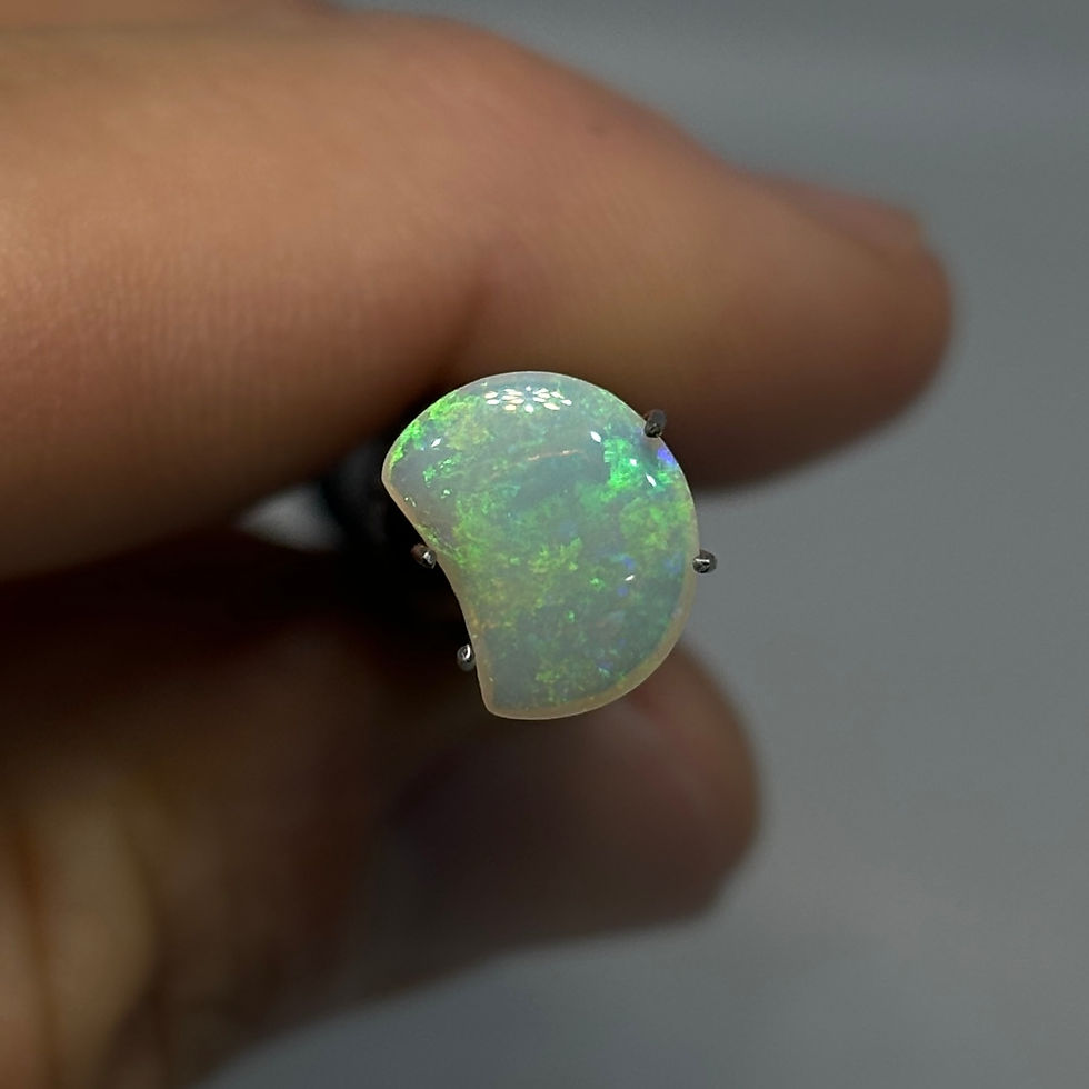 Thumbnail: Polished Australian Lightning Ridge Crescent Moon Opal Stone