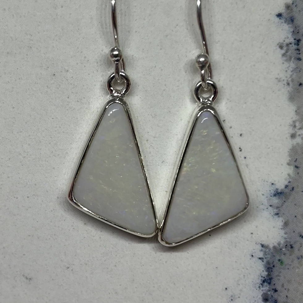 Thumbnail: Australian Coober Pedy Mossy Drop Opal Earrings