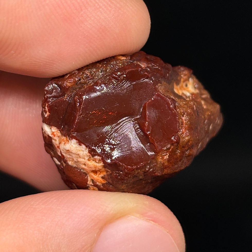 Thumbnail: Red Sangria Mexican Fire Opal Collectible Specimen With A Sparkling Interior