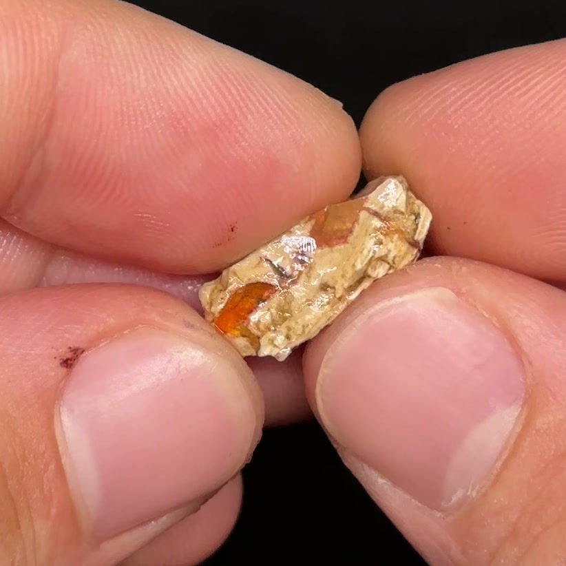 Thumbnail: Cool Mysterious Mexican Fire Opal Specimen Collectible Showpiece