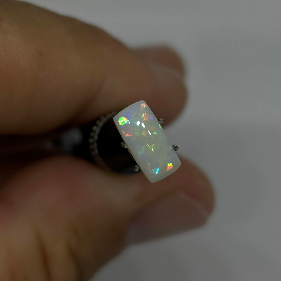 Thumbnail: Polished Australian Lightning Ridge Structured Flagstone Opal