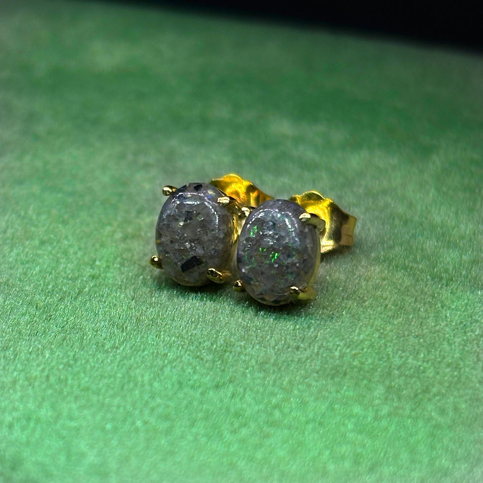 Thumbnail: Sparkling Louisiana Hidden Fire 10k Solid Gold Earrings