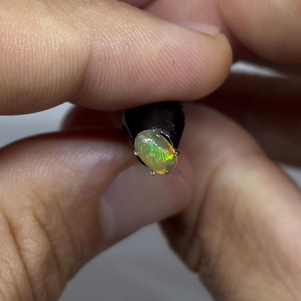 Thumbnail: Polished Jalisco Mexican Fire Meandering High Dome Jelly Opal