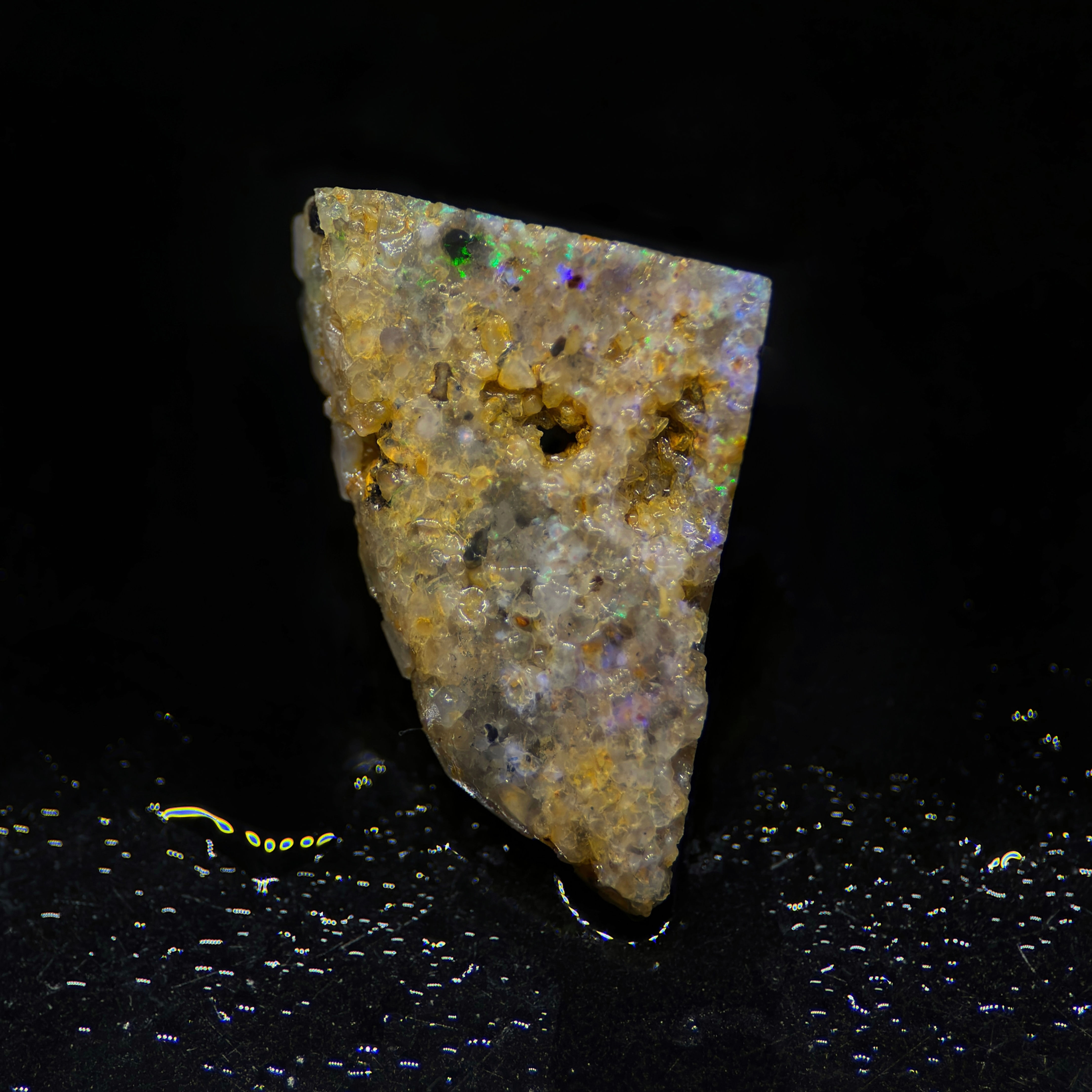 Colorful Rubbed Vernon Parish Louisiana Hidden Fire Opal Specimen