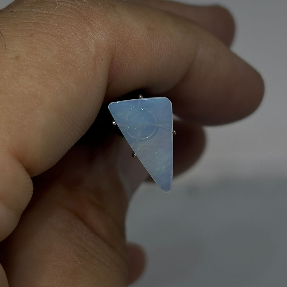 Thumbnail: Polished Australian Lightning Ridge Trigon Opal Stone
