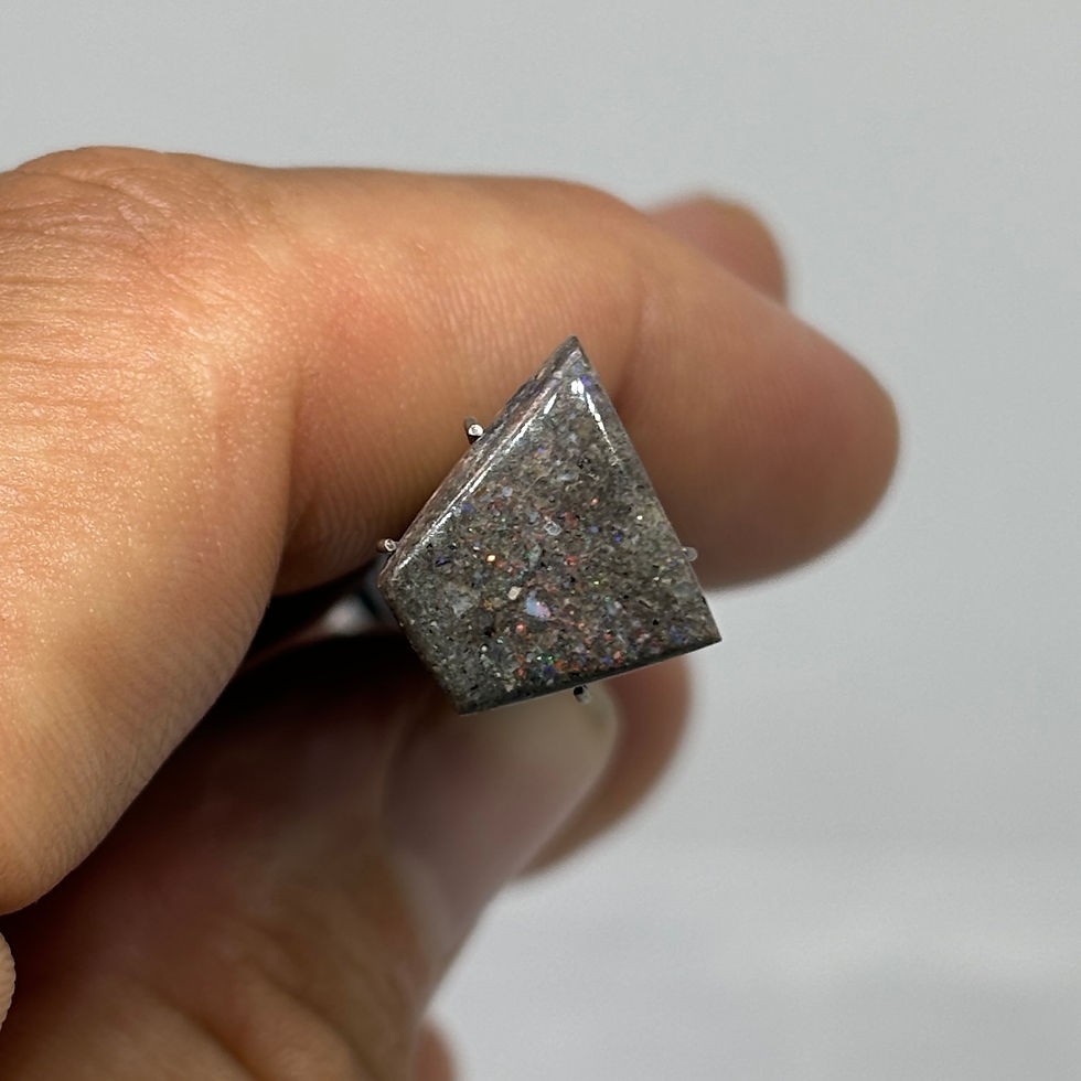 Thumbnail: Light Polished Tablon Honduras Stardust Trapezoid Opal