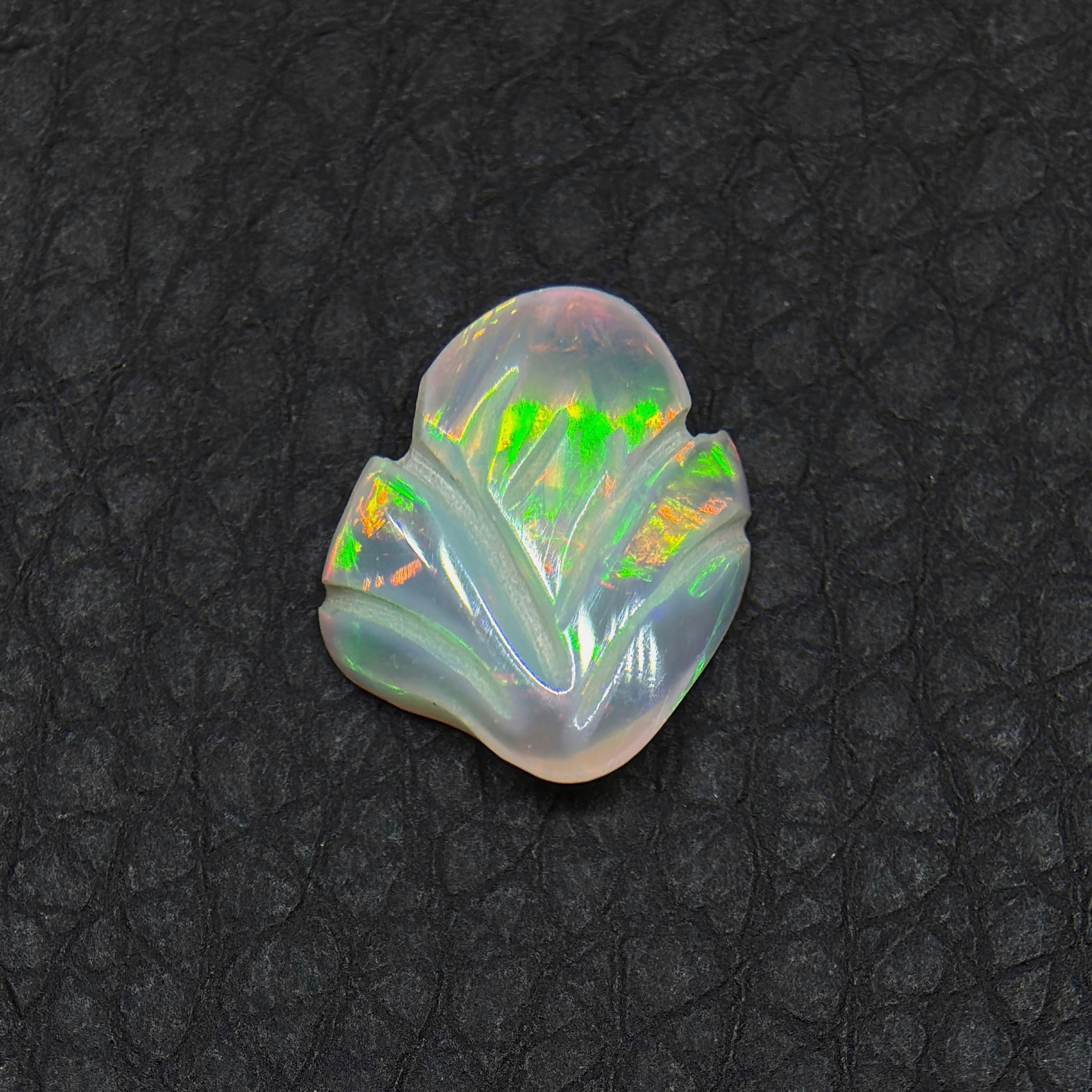 Polished Welo Ethiopian Mystic Flower Opal Carving