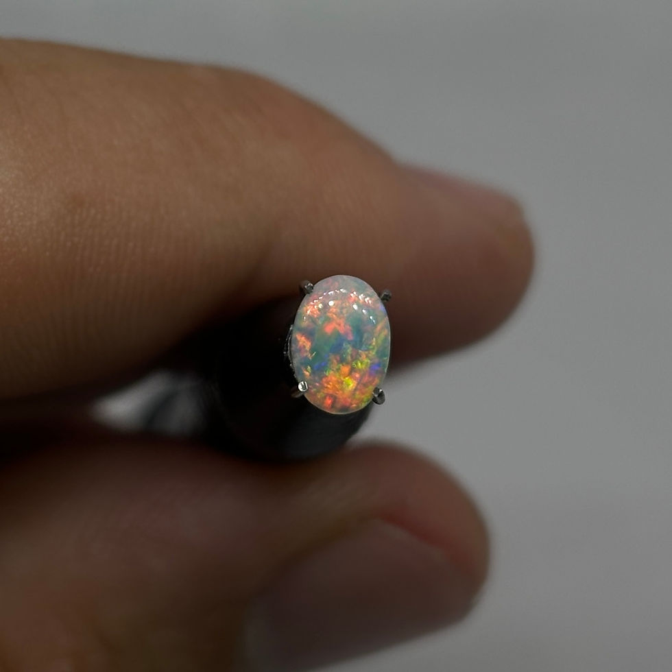 Thumbnail: Polished Australian Lightning Ridge Dragon Flame Opal Stone