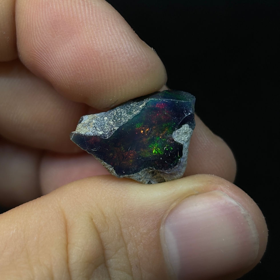 Thumbnail: Raw Black Obsidian Welo Ethiopian Opal Stone Cutter