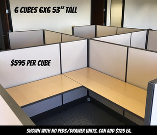 6x6 Cubes 53" Tall $595 Each