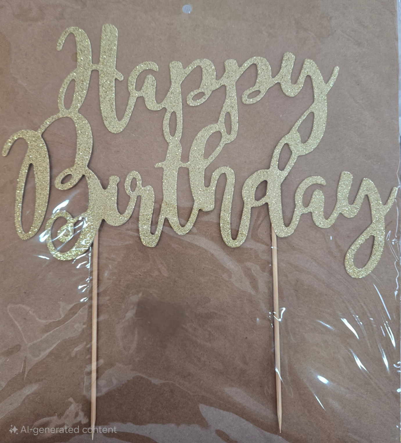 Topper Escarchado (AZUL,NEGRO,DORADO,PLATEADO) 23x14cm