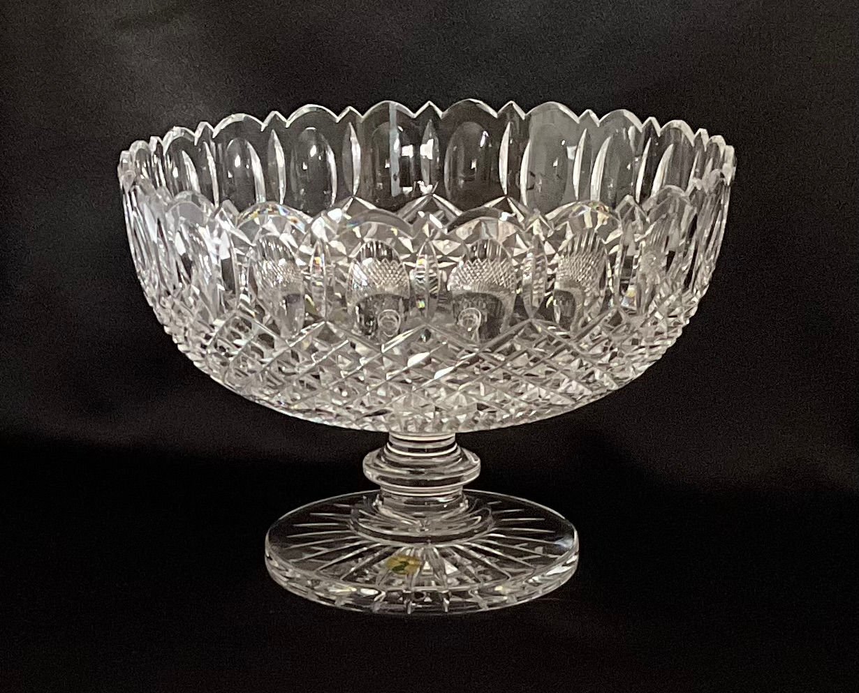 RARE MASTER CUTTER Waterford 11” Footed Centerpiece Bowl Scalloped + (Colleen)