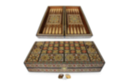 Holz Backgammon/Schach Brett inkl. Holz Steine BK402