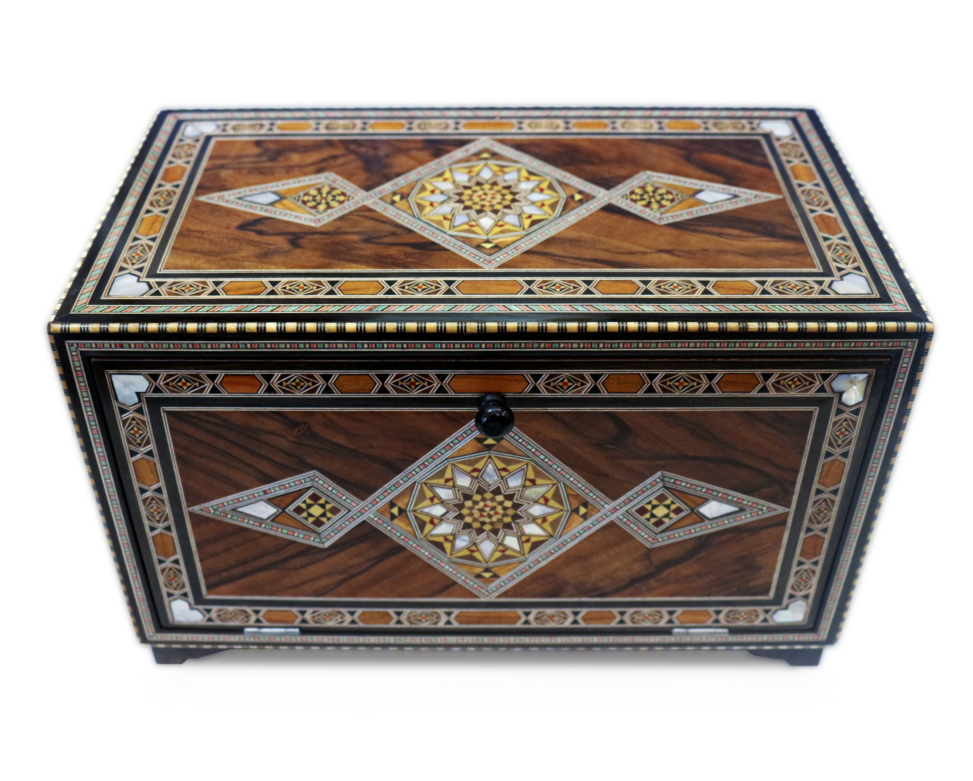 kleine Kommode aus Holz Mosaik Damaskunst