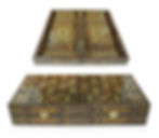 Miniaturbild: Holz Backgammon/Schach Brett mit 30 Holz Steine